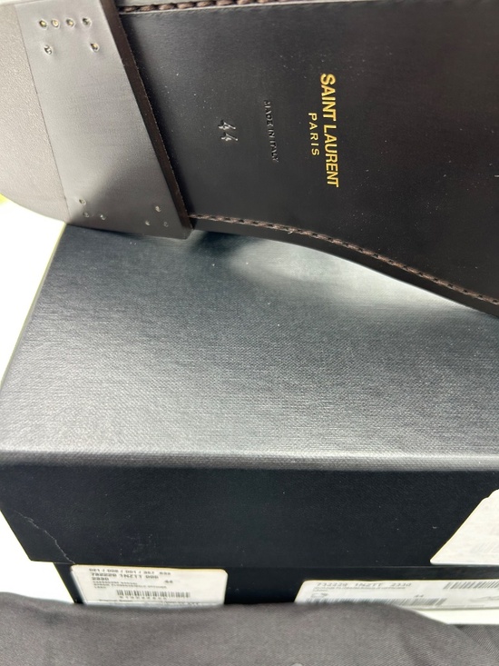 Men’s Saint Laurent Cassandra Studded Suede Thong Sandals Size 44/11 US main image 10